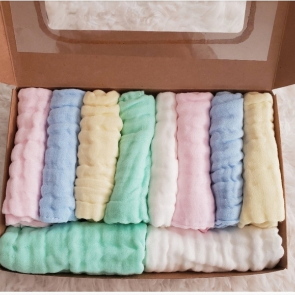 New Two boxes 20 pieces Organic Muslin Washcloths New - Picture 2 of 5
